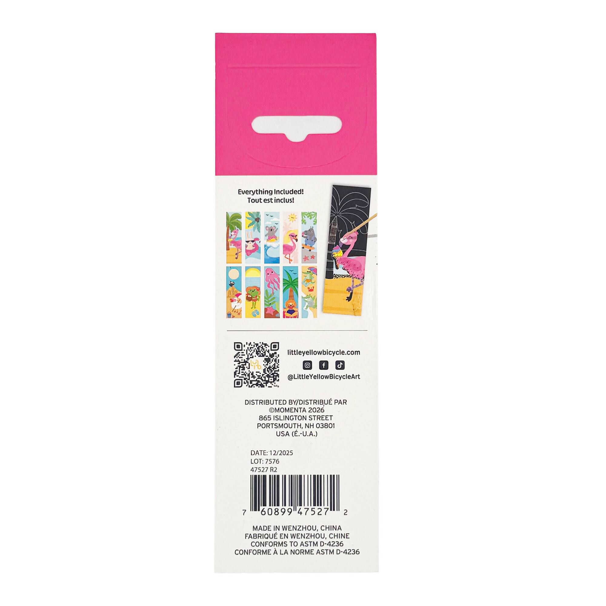Little Yellow Bicycle® Flamingo Beach Bookmark Scratch Art Pad Kit